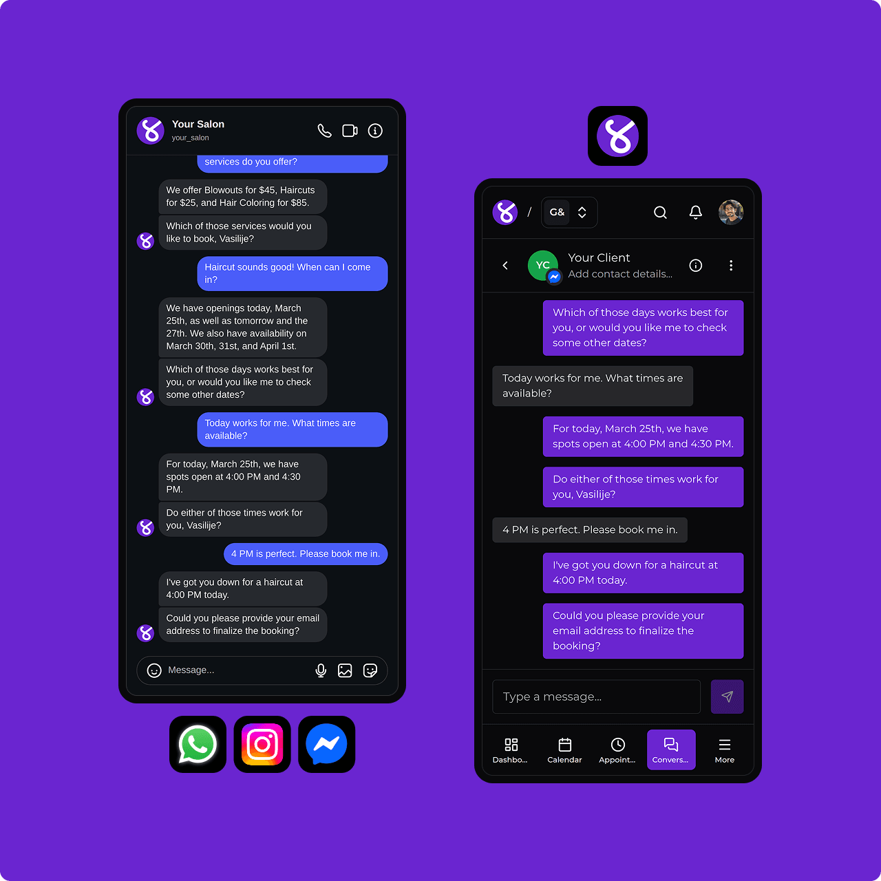 Instagram, WhatsApp & Messenger